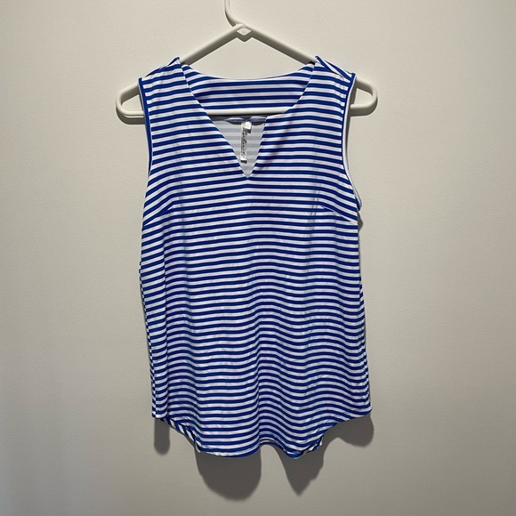 Lulu-B Sleeveless Striped Tank Top Blue and White Size Small - Picture 1 of 5